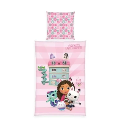 Afbeelding van Herding Beddengoed Gabby&#039;s Dollhouse hoofdkussensloop, 70 x 90 cm, met ritssluiting en omkeerbaar motief, dekbedovertrek 140 200 ritssluiting, 100% katoen renforcé