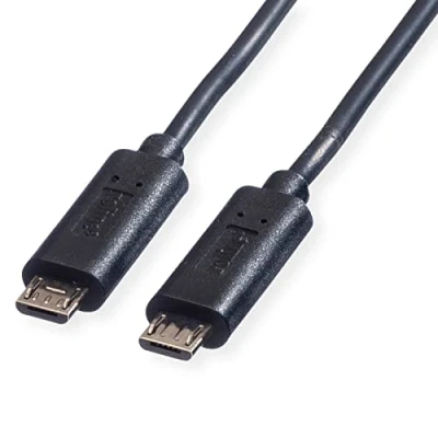 Afbeelding van ROLINE USB 2.0 Oplaadkabel, Micro B M/M, zwart, 0,3 m