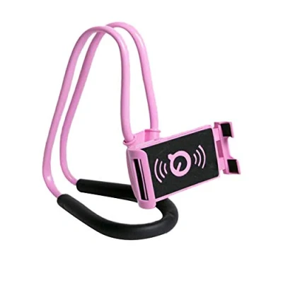 Afbeelding van Luie mobiele telefoon Mount opknoping op nek, xfaiz Flexibele Lange Armen Stand Clip Houder 360 Draaibare Meerdere Functies voor Bureaubed, Fiets en Motorfiets (Roze)