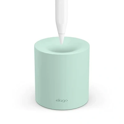 Afbeelding van elago Potlood Standaard Compatibel met Apple Pencil C Type, 2e &amp;1e Generatie, Elke Stylus of Zonder Etui Hoes, Duurzame Siliconen Organisatie (Groen)