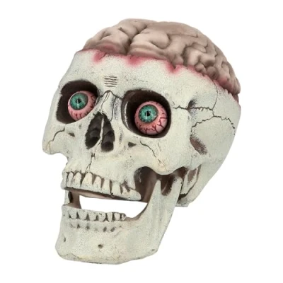 Afbeelding van Boland Schedel Brain dead met beweegbare kaak Horror Doodshoofd Hersenen Halloween Decoratie Versiering