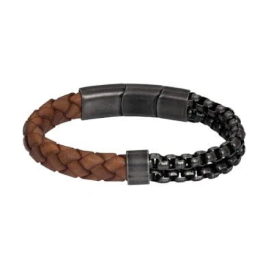 Afbeelding van iXXXi Men Leren Heren armband Aryan Antique 21cm
