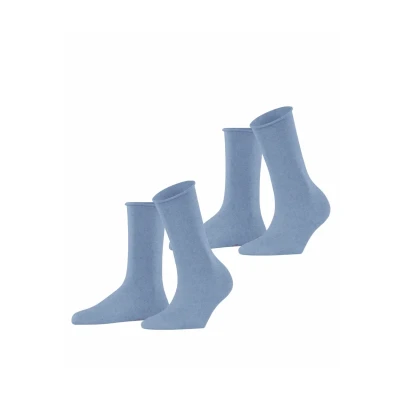 Afbeelding van Esprit 2 PACK Feinste Unifarben Rollrand Sokken jeans, Dames, Maat: 35 38, Jeans