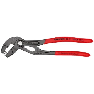 Afbeelding van Knipex Bandveerklemtang grijs geatramenteerd, met anti slip kunststof bekleed 180 mm (zelfbedieningskaart/blister) 85 51 A SB