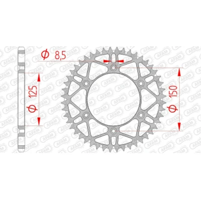 Afbeelding van AFAM Tandwiel Achterzijde Staal SUPER LIGHT 51T 520 Zwart MX ENDURO