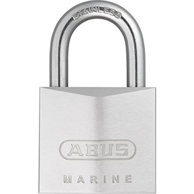 Afbeelding van ABUS Marine hangslot 75IB/40 weerbestendig messing slot met nikkelparelcoating veiligheidsniveau 6 zilver