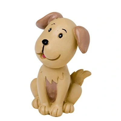 Afbeelding van Mopec cake figuur bruidspaar met huisdier hond, polyhars, bruin, 4 x 7 cm, 1 stuk