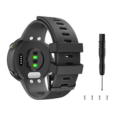 Afbeelding van MoKo Band Compatible with Garmin Forerunner 45/Swim 2, Soft Silicone Adjustable Replacement Strap, Black