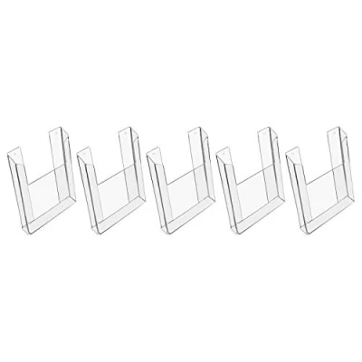 Afbeelding van HMF 46843 Muur brochurehouder van acryl 5 stuks DIN A4 staand formaat transparant