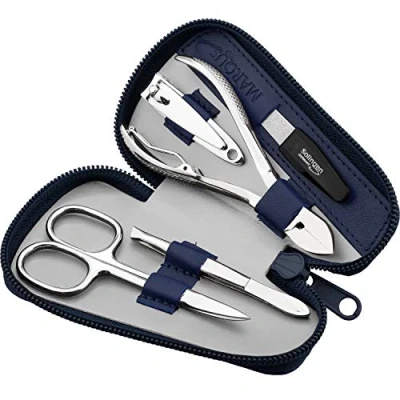 Afbeelding van Nagelset voor heren en dames, 5 delig, vijl van Solingen, manicureset dames heren, manicure set op reis