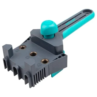 Afbeelding van wolfcraft 4640000 Gids voor houtboren Sjabloon houtverbindingen pluggen van 6, 8 en 10 mm, panelen met een dikte 12 30 mm