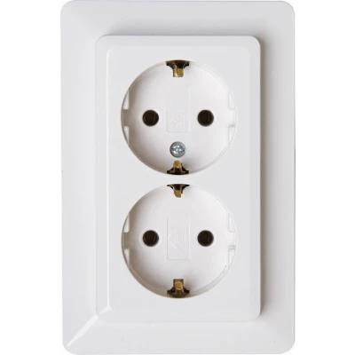 Afbeelding van Kopp HK02 WIT inbouw stopcontact RA dubbel