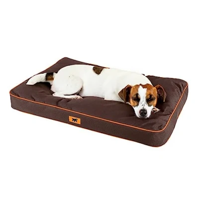 Afbeelding van Ferplast Hondenbed, Hondenkussen Medium Hondenmand hoes Afneembaar en Wasbaar Orthopedisch Ergonomische HondensofaBank voor Honden Waterdichte 80 x 50 h 8 cm. Bruin
