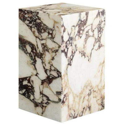Afbeelding van Audo Copenhagen Plinth Tall bijzettafel 30x30 Calacatta Viola marmer