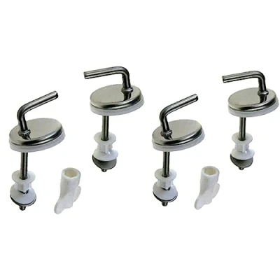Afbeelding van 4 stks Toiletbril Scharnieren Fittingen, Quick Release Bevestigingen Roestvrij Staal Terug Naar Muur Vervanging Scharnieren, Universele Fittingen voor WC Toilet