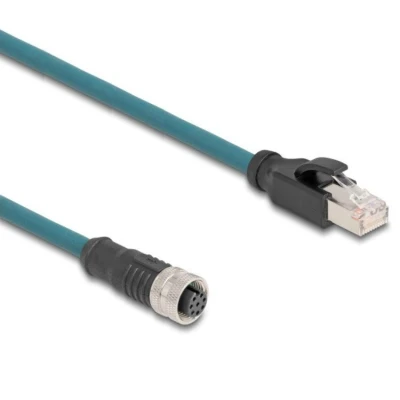 Afbeelding van Delock M12 Adapterkabel A kodiert 8 Pin Buchse zu RJ45 Stecker 50 cm