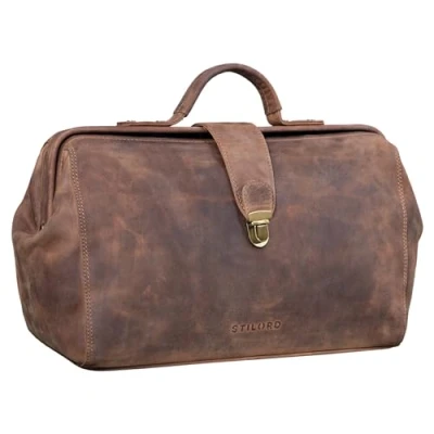 Afbeelding van STILORD &#039;Percy&#039; Dokterstas Leder Vintage Business Handtas Echt Leder, Kleur:middel bruin