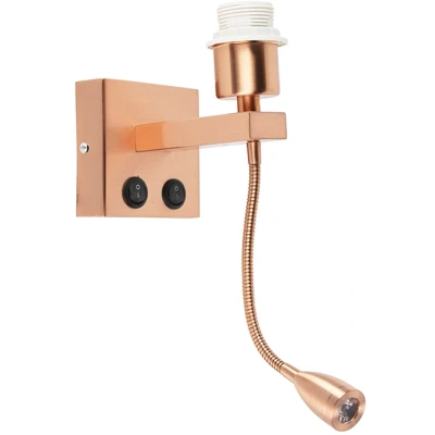 Afbeelding van QAZQA Moderne wandlamp koper met flexarm Brescia Combi