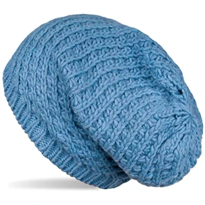 Afbeelding van styleBREAKER unisex knit beanie pet grof gebreid, slouch longbeanie, winter 04024158, Kleur:Lichtblauw