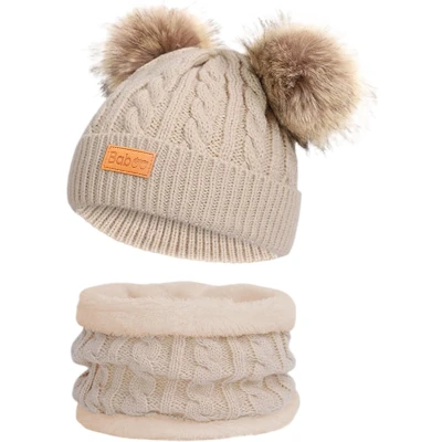 Afbeelding van Baboo Baby Muts &amp; Sjaal Kleding Jongens en Meisjes Winter Kinderkleding Beanie Kind 0 tot 6 Jaar Onesize Beige