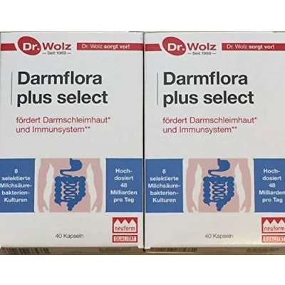Afbeelding van Dr. Wolz Darmflora plus Select 40 capsules Hoogwaardige probiotica met miljarden melkzuurbacterien Verbeter opname en darmwerking