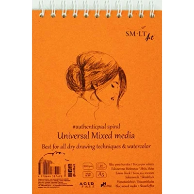 Afbeelding van SMLT 5MIXB 40TS Authentic Line A5 schetsblok, 200 gsm gemengde media papier, 40 vellen