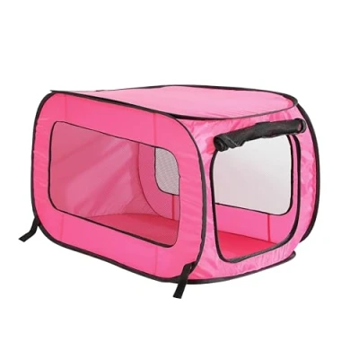 Afbeelding van Beatrice Home Fashions Draagbaar, inklapbaar, pop up reishuisdier, katten en hondenkennel, 82,5 cm L x 49,5 B H, fuchsia