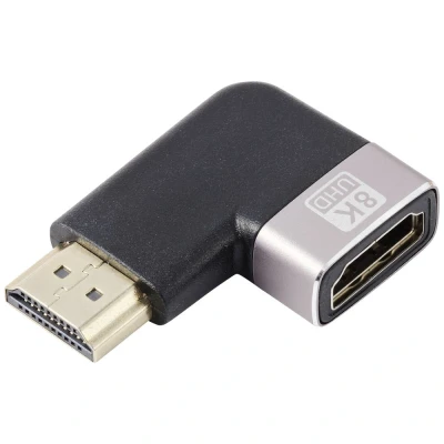 Afbeelding van SpeaKa Professional SP 11302004 HDMI Adapter [1x stekker 1x bus] Zwart, Zilver UHD 8K @ 60 Hz, 4K 120 Hz 90 haaks naar rechts