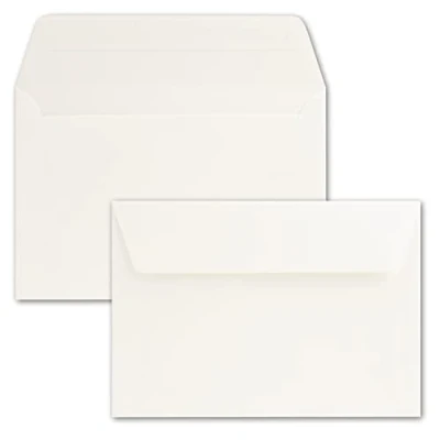 Afbeelding van Enveloppen, 25 stuks, 12 x 18 cm, ca. DIN B6, met kleeflaag, crème, stabiel 90 g/m², enveloppen voor wenskaarten en uitnodigingen