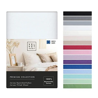 Afbeelding van Hoeslaken 200x220 Katoen met Elastiek 165g/m2 100% Hoogwaardige Kwaliteit Topper Matras Jersey in Prachtige Kleuren