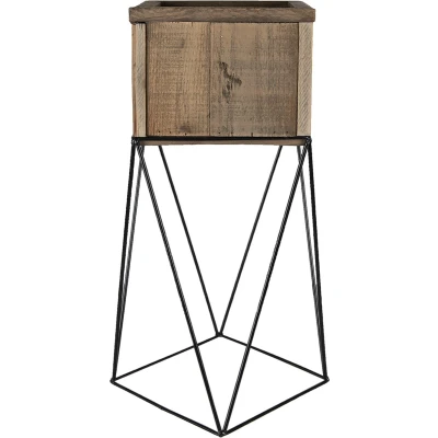 Afbeelding van Clayre &amp; Eef Planthouder 28x28x50 cm Bruin Hout Bloempot