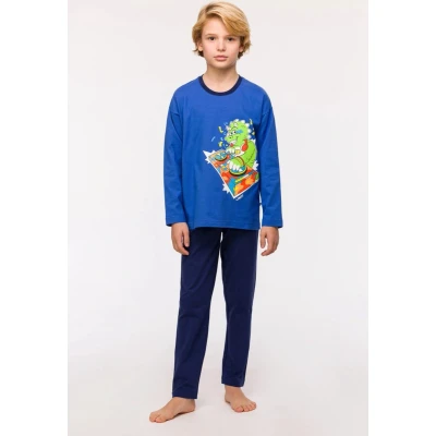 Afbeelding van Woody Jongens Heren Pyjama hoogblauw maat 176/16J