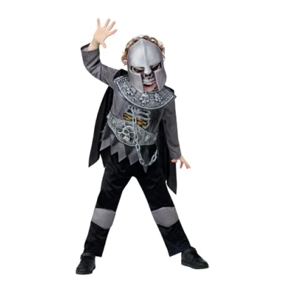 Afbeelding van Smiffys Deluxe Skeleton Knight Kinder Kostuum Kids tm 9 jaar Grijs/Zwart