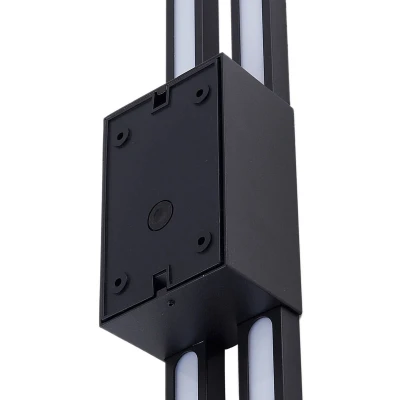 Afbeelding van Lindby LED buiten wandlamp Sakari, zwart, aluminium, 59 cm hoog