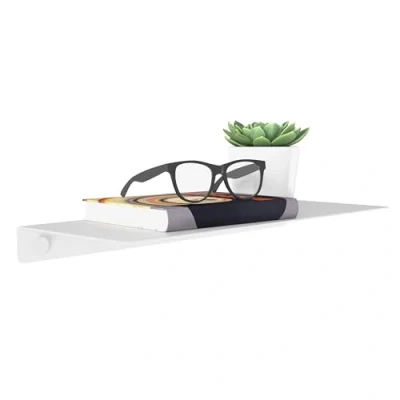 Afbeelding van SOTECH design wandplank HOVER III 350 x 130 30 mm wit, wandhangend, planchet incl. bevestigingsset voor badkamer, keuken of woonkamer
