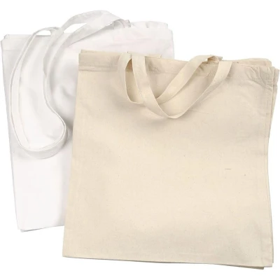 Afbeelding van Tas, afm 38x42 cm, 135 g/m2, 2x10 stuks, wit, licht naturel