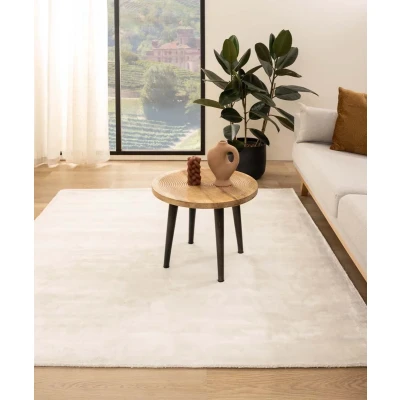 Afbeelding van Viscose Vloerkleed Vierkant Pearl Wit 100x100 Cm