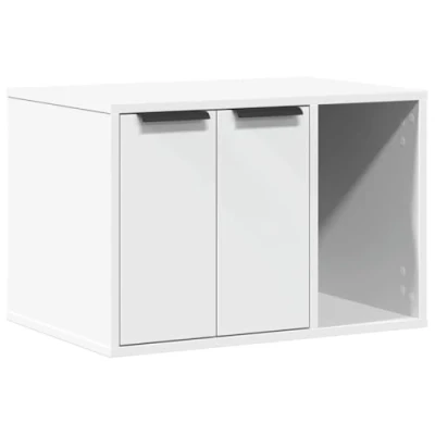 Afbeelding van vidaXL Kattenbakkast 60x40x40 cm bewerkt hout wit