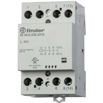 Afbeelding van Finder magneetschakelaar 53 5 mm 4 maak 63a 250vac spoelspanning 230 vac dc contactmateriaal agsno2 mechanische standindicatie 22 64 0 4310