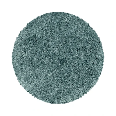 Afbeelding van Monaco Soft Shaggy Hoogpolig Vloerkleed Blauw / Turquoise 160 cm rond