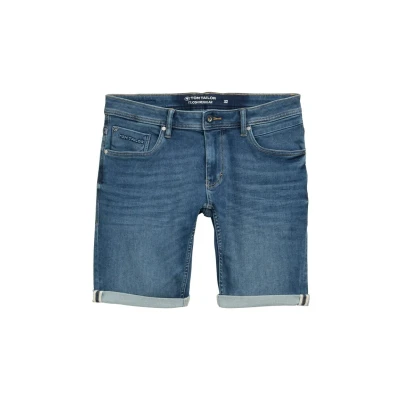 Afbeelding van TOM Tailor JOSH Regular Jeansshort, Heren, Maat: 31, Used mid stone blue denim
