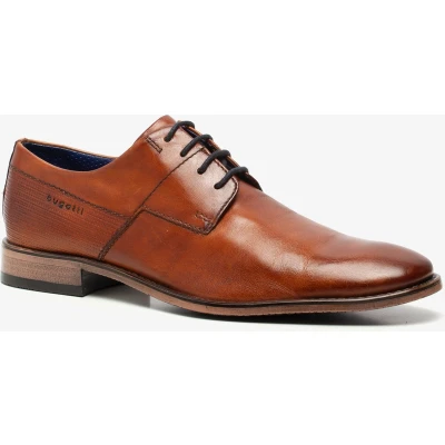 Afbeelding van Bugatti leren heren veterschoenen Cognac Maat: 40