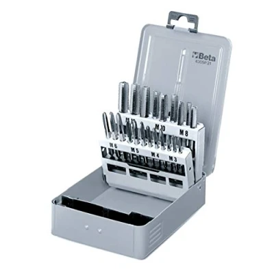 Afbeelding van Beta Set handtappen, grove spoed, metrische draad verchroomd staal (art. 430) in kistje 430/SP21 004300201