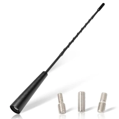 Afbeelding van Villkin 30 cm autoantenne dakantenne voor optimale AM/FM ontvangst met M4, M5, M6 schroefdraad ook als vervanging 40 antenne (zwart, set van 1)