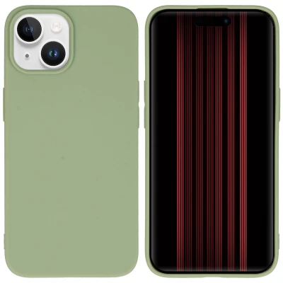 Afbeelding van Apple iPhone 15 Hoesje Siliconen en TPU (zacht) iMoshion Softcase/Backcover Groen Telefoonhoesje