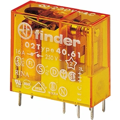 Afbeelding van finder Stekker/Printrelais 230 V AC, 1 W, 16 A, stuk, 40.61.8.230.0000 (3 stuks plug /printrelais)