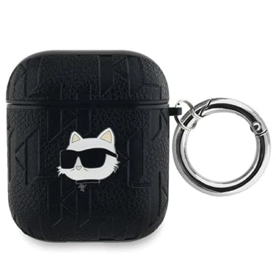 Afbeelding van Karl Lagerfeld Monogram Choupette Hoofdhoes voor AirPods 1/2 zwart