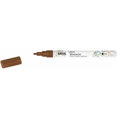 Afbeelding van KREUL 47222 lakstift fijn koper, met ronde punt, lijndikte 1 2 mm, voor het vormgeven, beschrijven en versieren van kleine, originele geschenken, kaarten, enz.