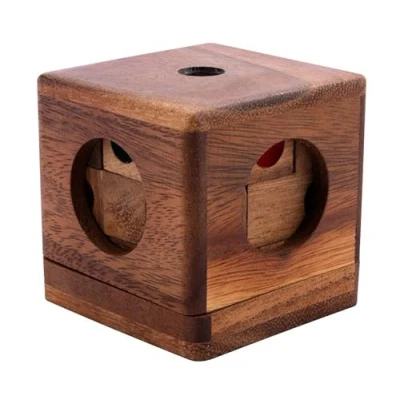 Afbeelding van Engelhart 350180 de opgesloten dobbelsteen hersenkraker houten puzzel niveau moeilijk voor volwassenen 9 stukken oplossing in het spel 6,9 x 6,3 cm