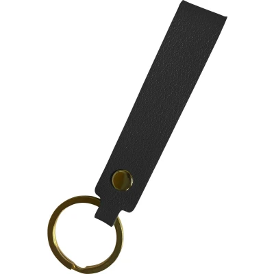 Afbeelding van Basey Sleutelhanger Leer Leren Met Ring Zwart